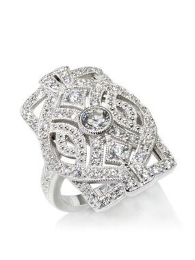 Xavier Egyptian Style 1.23 CT Absolute Simulated Diamond Sterling Silver Ring S6